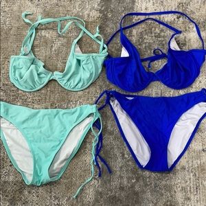 2 bikini tops and bottoms